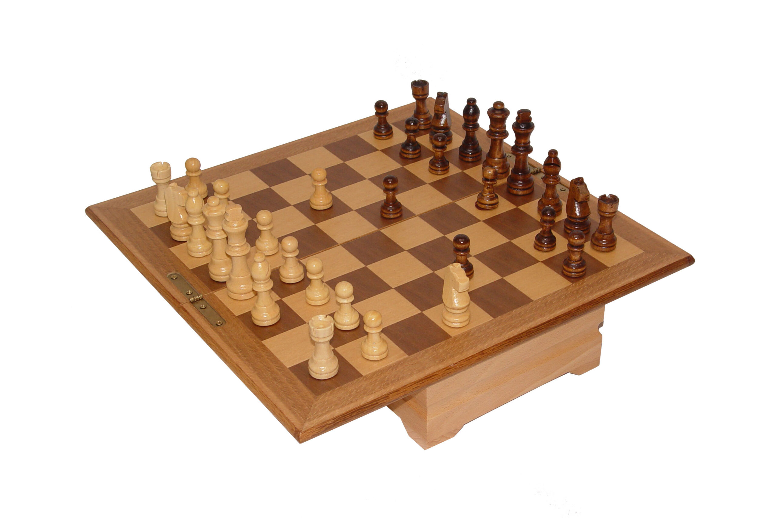 Tablero de ajedrez de madera nogal • Peón Negro