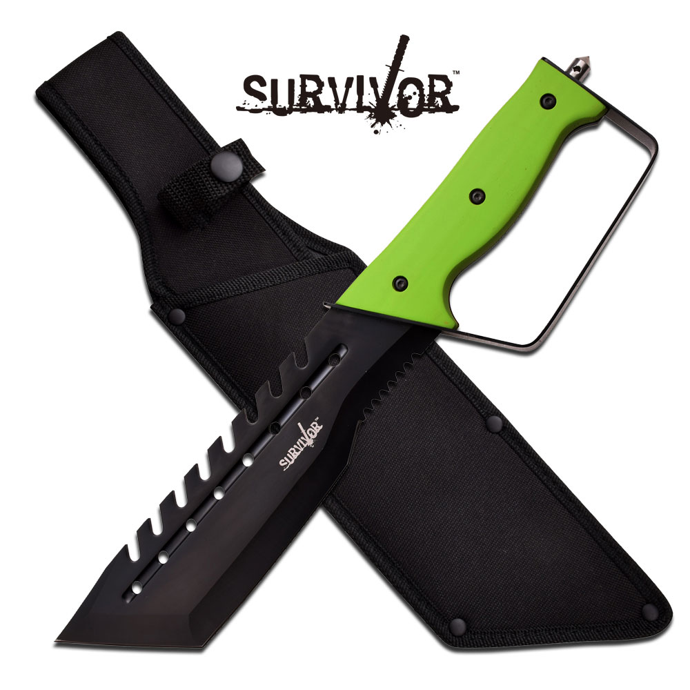 1307649141.jpg CUCHILLO SURVICVOR CON PUÑO VERDE - Imagen 1