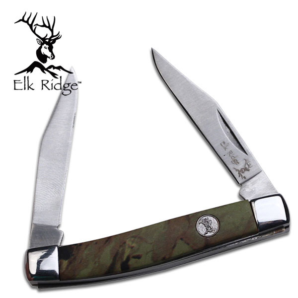 1576333134.jpg CUCHILLA DE 2 HOJAS CON PUÑO CAMO ELK RIDGE - Imagen 1