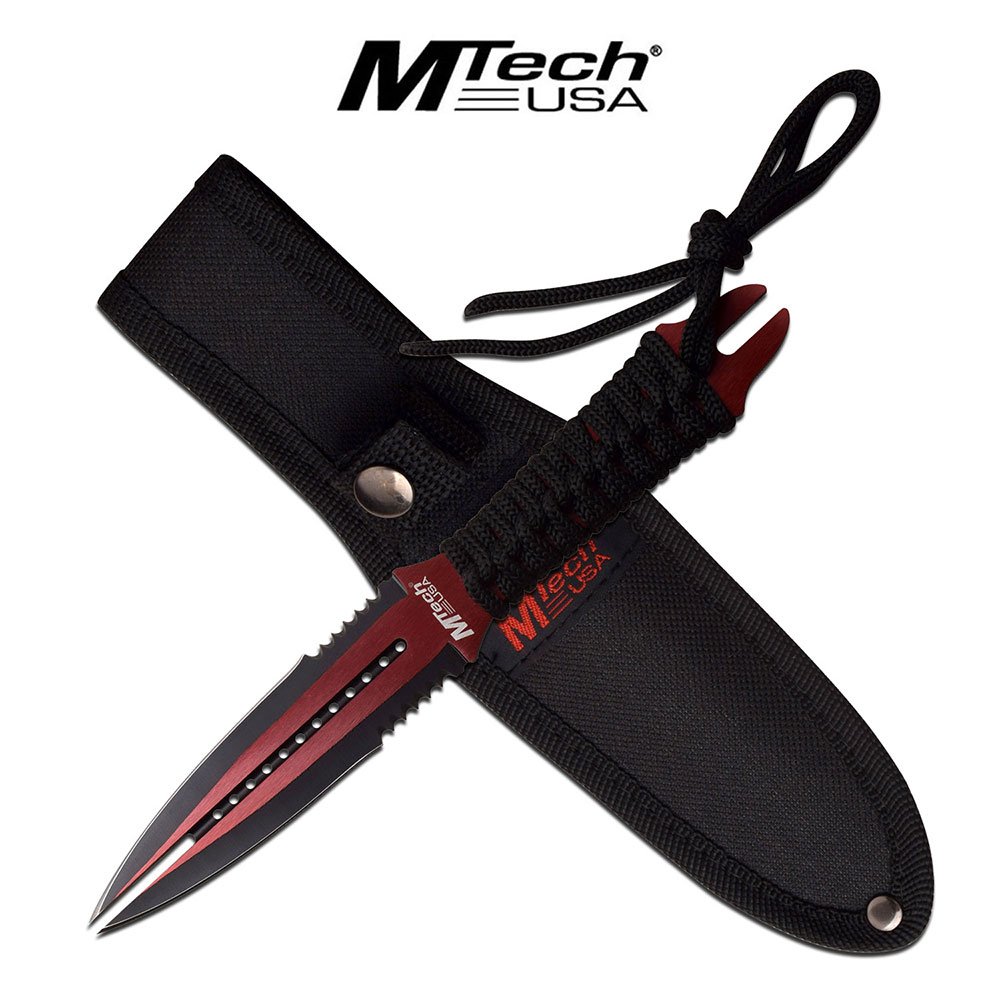 617029777.jpg CUCHILLO MTECH TIPO DAGA ROJO - Imagen 1