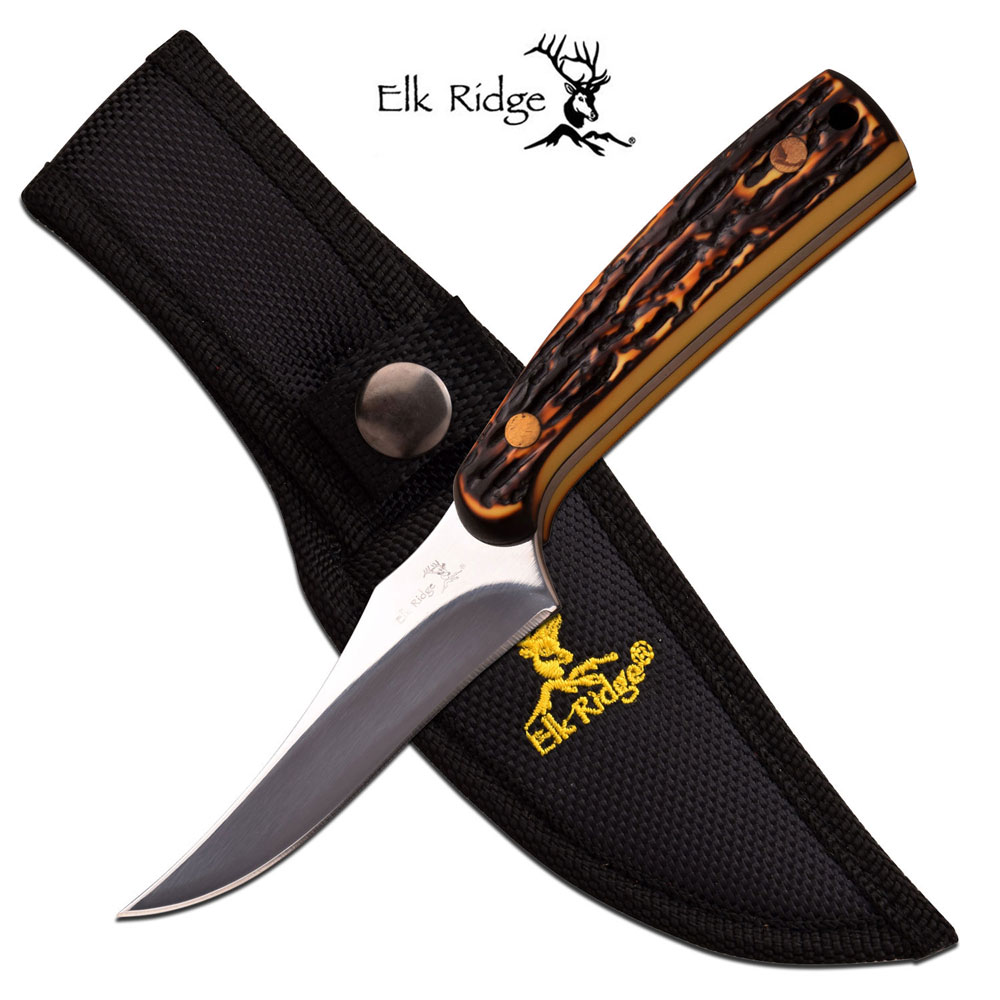 921230953.jpg CUCHILLO ELK RIDGE MEDIANO CON PUÑO IMITACION CACHO VENADO - Imagen 1