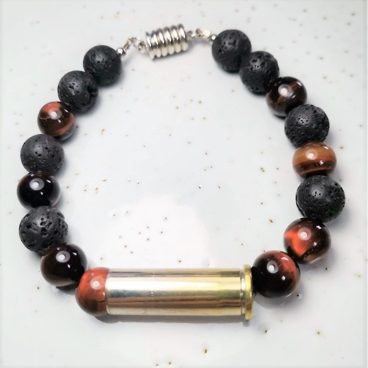P12.JPG PULSERA CON PIERDA OJO DE BUEY Y VOLCANICA CASQUILLO 38SPL - Imagen 1